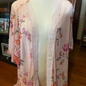 Moral Fiber Pink Floral Kimono